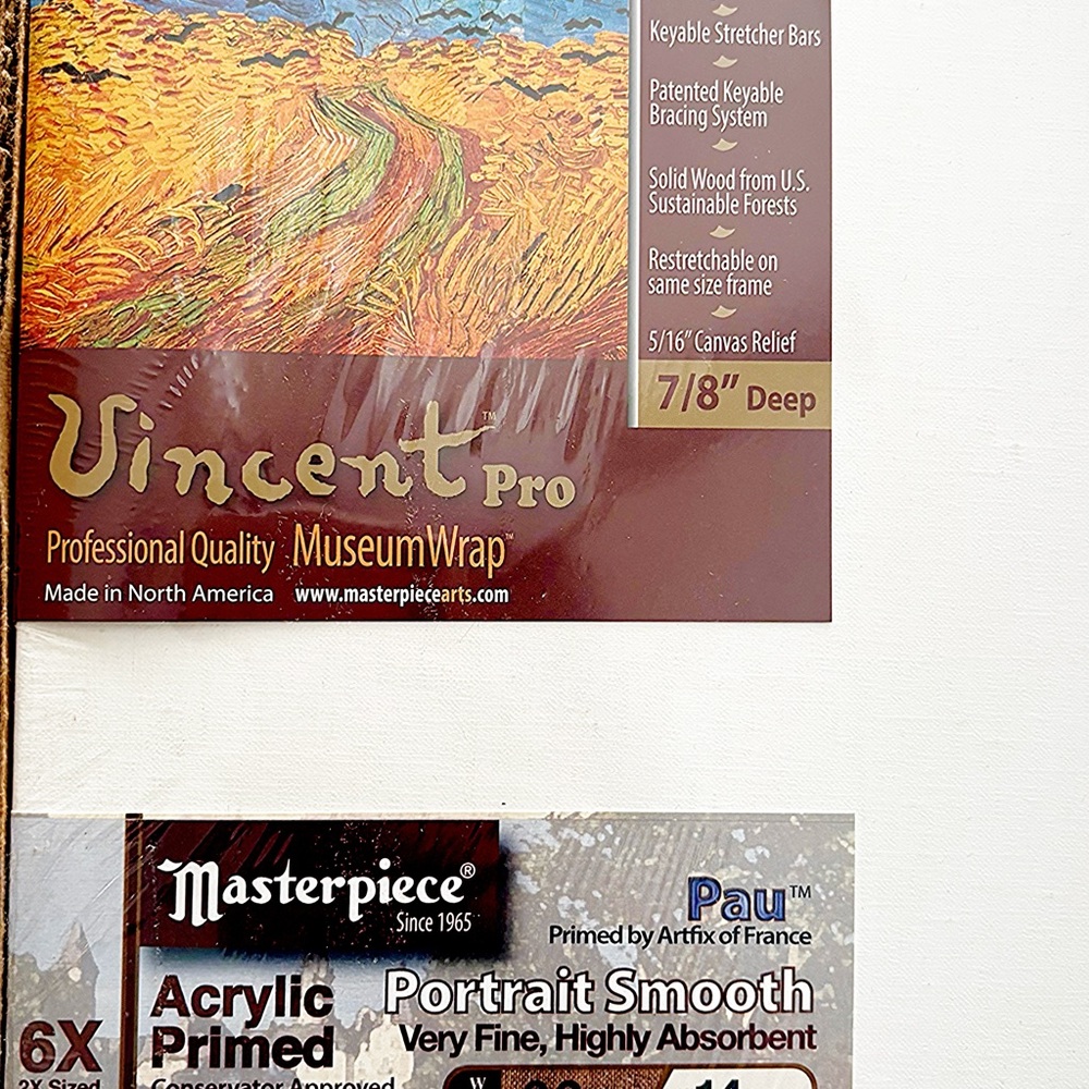 Masterpiece Vincent Pro 13x19 Stretched Canvas 7/8” Deep Acrylic Primed - Picture 2 of 4